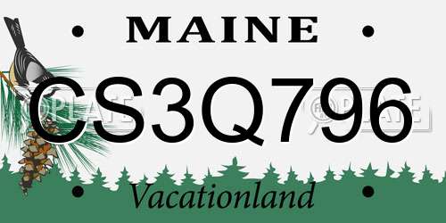 CS3Q796 Maine License Plate