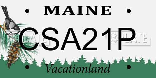CSA21P Maine License Plate