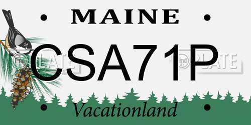 CSA71P Maine License Plate