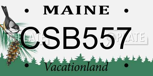 CSB557 Maine License Plate