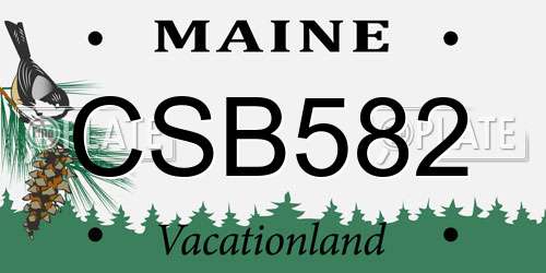CSB582 Maine License Plate
