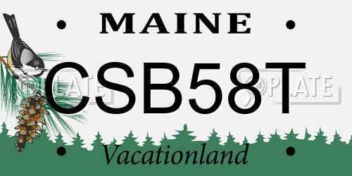 CSB58T Maine License Plate