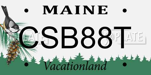 CSB88T Maine License Plate