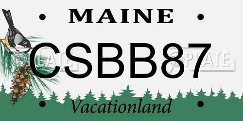 CSBB87 Maine License Plate