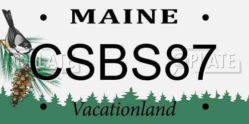 CSBS87 Maine License Plate