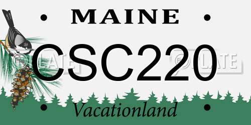 CSC220 Maine License Plate