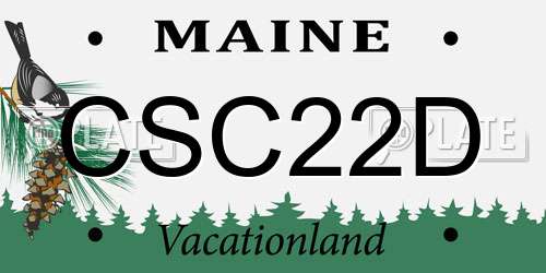 CSC22D Maine License Plate