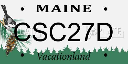 CSC27D Maine License Plate