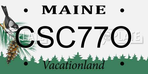 CSC77O Maine License Plate