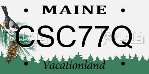 CSC77Q Maine License Plate
