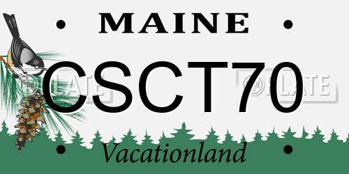 CSCT70 Maine License Plate