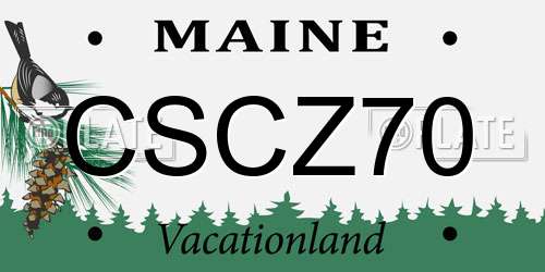 CSCZ70 Maine License Plate