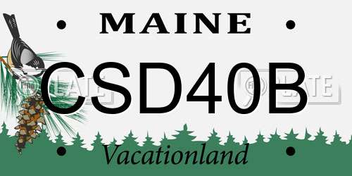 CSD40B Maine License Plate