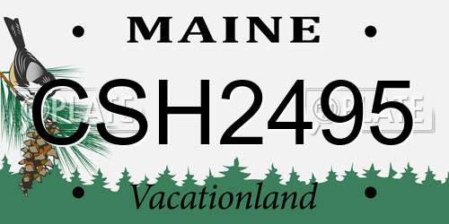CSH2495 Maine License Plate