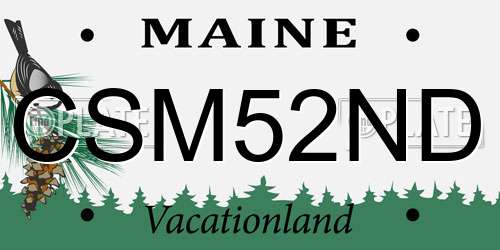 CSM52ND Maine License Plate