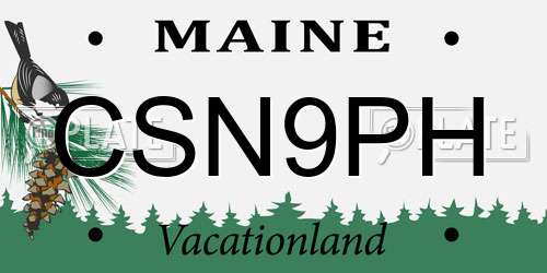 CSN9PH Maine License Plate