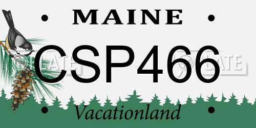 CSP466 Maine License Plate