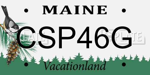 CSP46G Maine License Plate