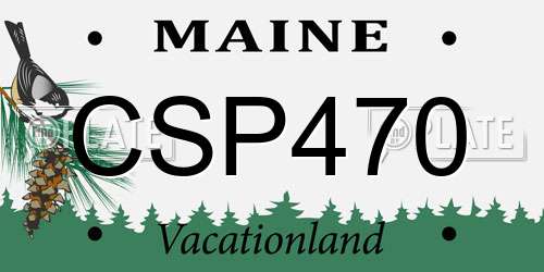 CSP470 Maine License Plate