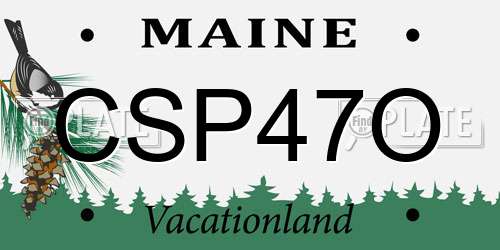 CSP47O Maine License Plate