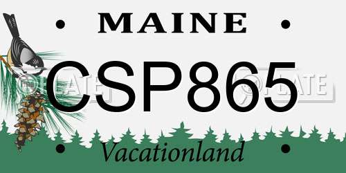 CSP865 Maine License Plate