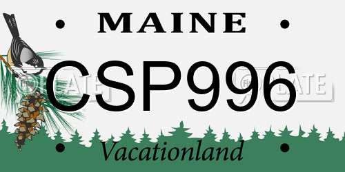 CSP996 Maine License Plate