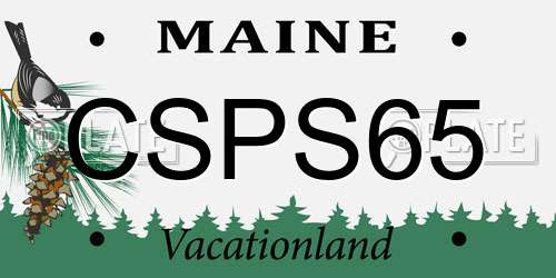 CSPS65 Maine License Plate