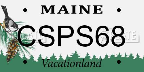 CSPS68 Maine License Plate