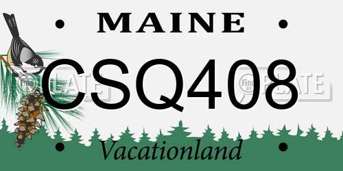 CSQ408 Maine License Plate