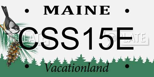 CSS15E Maine License Plate