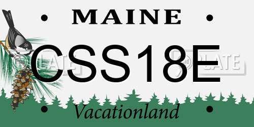 CSS18E Maine License Plate