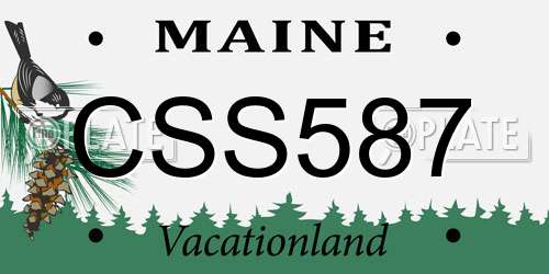 CSS587 Maine License Plate