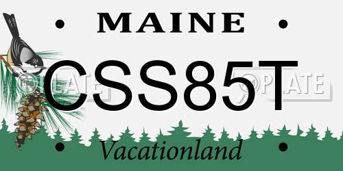 CSS85T Maine License Plate