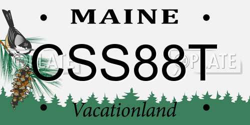 CSS88T Maine License Plate