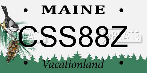 CSS88Z Maine License Plate