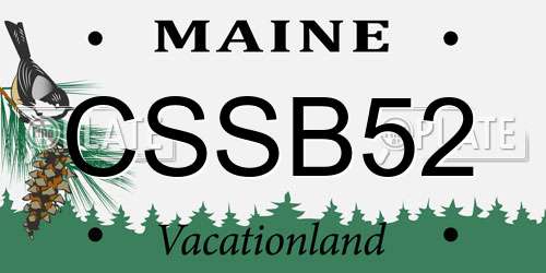 CSSB52 Maine License Plate