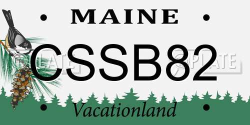 CSSB82 Maine License Plate