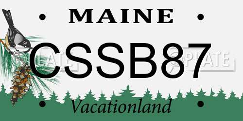 CSSB87 Maine License Plate