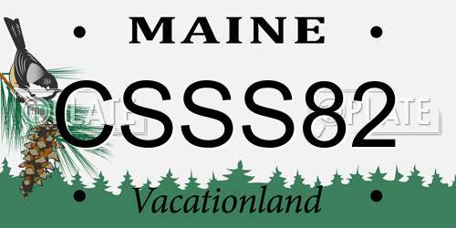 CSSS82 Maine License Plate