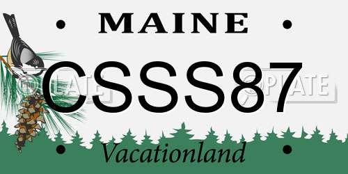 CSSS87 Maine License Plate