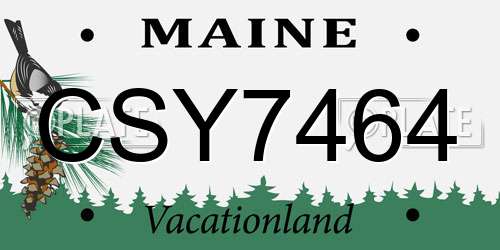 CSY7464 Maine License Plate