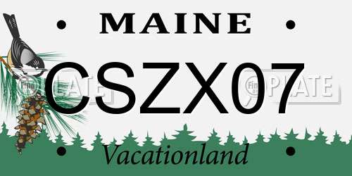 CSZX07 Maine License Plate
