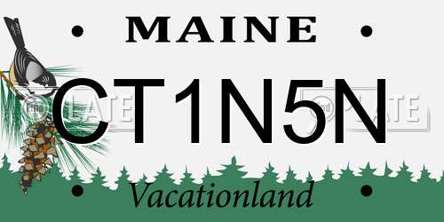 CT1N5N Maine License Plate