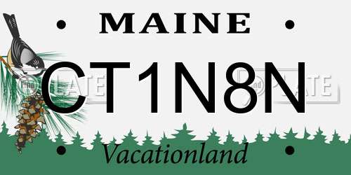 CT1N8N Maine License Plate