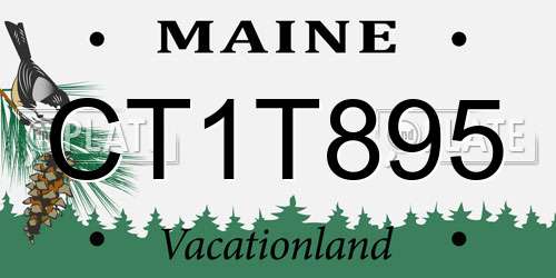 CT1T895 Maine License Plate