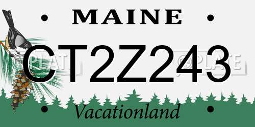 CT2Z243 Maine License Plate