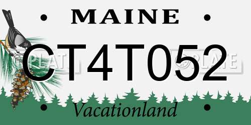 CT4T052 Maine License Plate
