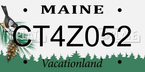 CT4Z052 Maine License Plate