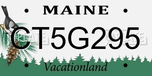CT5G295 Maine License Plate