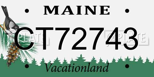CT72743 Maine License Plate